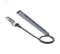 hogtnd Adaptador de cable divisor USB de aluminio tipo C/macho a USB 2.0 + USB 3.0 convertidor de extensión para carga de transferencia de datos portátil C
