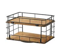 hogtnd Ahorra espacio, estante de cocina giratorio en 2 niveles para guardar recipientes de sopa y bebidas. Estantería de cocina de alta eficiencia