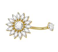 hogtnd Anillos para ombligo fáciles de combinar con tu propio encanto, textura de aleación para entusiastas de la moda moderna, joyería de ombligo de circonita brillante, One Size, como se describe