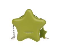 hogtnd Bolso bandolera compacto en forma de estrella de cuero PU para mujer, bolso de hombro con cadena, adecuado para compras y actividades diarias Bolso pequeño para mujer, verde