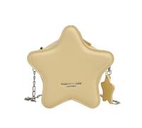 hogtnd Bolso bandolera compacto en forma de estrella de cuero PU para mujer, bolso de hombro con cadena, adecuado para compras y actividades diarias Bolso pequeño para mujer, amarillo