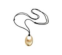 hogtnd Collar con colgante de círculo contemporáneo con correa de cuero ajustable, accesorio informal y elegante para trajes de mujer, joyas elegantes Kirsite, Einheitsgröße, como se describe, como se