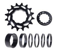 hogtnd Juego de conversión de bicicletas 16T 18T de una sola velocidad, aleación de aluminio, cassettes, ruedas libres para bicicletas de montaña y carretera
