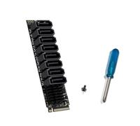 hogtnd NVME PCIE - Tarjeta adaptadora de 8 puertos SATA3.0 de 6 Gbps con disipador de calor de aluminio para hardware de computadora de escritorio