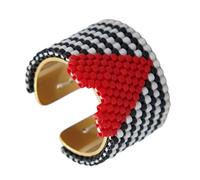 hogtnd Plano en forma de corazón con lentejuelas no conformistas, cuentas antiguas, acero inoxidable, joyería duradera para el día a día, joyería rural artesanal, como se describe