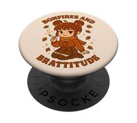 Hogueras y Brattitude Sassy Fall Vibes Cozy Autumn Energy PopSockets PopGrip Adhesivo