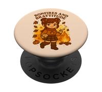 Hogueras y Brattitude Sassy Fall Vibes Cozy Autumn Energy PopSockets PopGrip Adhesivo