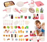 Hogvinnatil Accesorios de cocina de juguete | Juego educativo para estimular la creatividad y el aprendizaje | Juego de alimentos con herramientas de desarrollo motricidad fina para niños y niñas