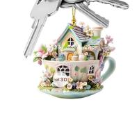 Hogvinnatil ACRÍLICO DECIPANTES DE Colgante 2D, ORNNIA ACRÍLICO 2D | Patrón de Cuento de Ornament 2D Flower Cottage | Niños Adultos recogen un de ensueño Ligero para el Bolso de Hombro