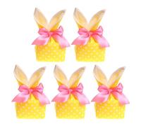 Hogvinnatil BAJAS DE PASO PASTERA, BAJAS GOODIE EASQUA - Bolsas de caramelos conejitos conejitos, 5 etapas de regalo con proa, fiestas favorece decoraciones de Pascua para los juguetes para aperitivos