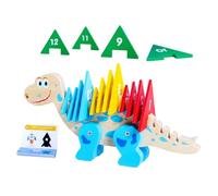 Hogvinnatil Bloques matemáticos de Dinosaurios, Bloques de Construcción de Madera de Dinosaurios | Juguete educativo de Puzzle creativo interactivo - Juguete preescolar matemático, aprendiendo Juegos