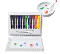Hogvinnatil Bolígrafos para dibujo | Rotuladores artísticos que flotan en el agua, rotuladores de 12 colores con cuchara, papelería creativa para niños y niñas en edad preescolar, guardería y escuela