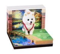 Hogvinnatil Calendario de escritorio 3D, calendario 2026 tallado en papel - Escultura artística de perro para escritura decoración casa Navidad estudio oficina regalo