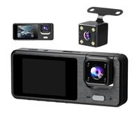 Hogvinnatil Cámara de Tablero - Grabador De Conducción 3 Canales | Visión Infrarroja WiFi 1080P Monitor de imagen de retroceso para ángulo muerto Camión Taxi Camping-Car