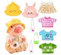 Hogvinnatil Capybara de peluche con ropa,Capybara con ropa de peluche,Capybara abrazando la - Peluche Capybara Linda para niños y niñas.