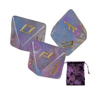 Hogvinnatil Dados de adivinación, dados de astrología - Dados predictivos para el aprendizaje 'astrología de 8 caras para adultos - Juego de dados poliédricos de resina rúnica con bolsa con cordón