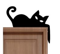 Hogvinnatil - Decoración colgante de madera, decoración de pared en forma de gato para Halloween, habitantes de apartamentos, organizadores de eventos al aire libre, dormitorio y oficina