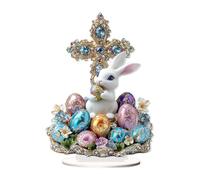 Hogvinnatil del Conejito de Pascua, Decoraciones de Mesa de Conejito de Pascua,Decoración de Vacaciones de Escritorio 2D Figura de Conejo Acrílico - Estatuas de Conejito Ornamento de