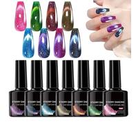 Hogvinnatil Esmalte De Uñas Gel Magnético | Esmalte de Uñas Magnético 8 Colores,Accesorios para Manicura Duradera para Fiestas y Uso en el Hogar