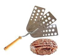 Hogvinnatil Espátula Para Parrilla | Espátula De Acero Inoxidable Con Ranuras | Raspador De Cocina Para Hamburguesas Huevos Filetes Pasteles Y Pescados