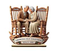 Hogvinnatil Estatua Envejecimiento Conjunto | Esculturas de Madera Envejecer Costa A Lado,Simboliza Un Amor Eterno, Decoración Romántica de Madera Regalo para Esposa Marido Padres Amigos