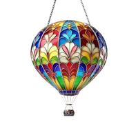 Hogvinnatil Farol con forma de globo aerostático - Globo de acrílico satinado efecto colorido | Decoración acrílica colorida para jardín patio