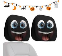 Hogvinnatil Funda para cabecero de coche divertida, 2 piezas, revestimiento de Halloween para coche, protección reposacabezas para SUV familiares, desplazamientos diarios y viajes