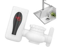 Hogvinnatil Grifo De Agua Caliente Instantánea, Calentador de Agua Instantáneo sin Tanque, Grifo Giratorio con Pantalla LED Digital Doble Función para Lavado de Manos Cocina Baño Apartamentos Pequeños