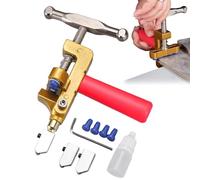 Hogvinnatil Herramienta de mano cortador de vidrio, herramienta de corte de vidrio 2 en 1 - Pinzas para romper el vidrio | Cortador de vidrio manual de tungsteno con destornillador y 2 cuchillos