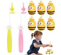 Hogvinnatil Juega a una para Les , Juego de para Les | Puzzle de Captura de Educativo | Juguete de Motor Fino, 2 Postes magnéticos, 6 Abejas parpadeantes, Actividad Familiar para