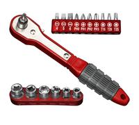 Hogvinnatil Juego de Bujes de Trinquete | 17 piezas Llave de trinquete con | Mango ergonómico bidireccional antideslizante para electrónica DIY casa motocicleta