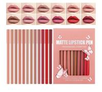 Hogvinnatil Juego de lápices de labios, 12 unidades de lápices de labios mate e impermeables | Kit antiadherente, para mujeres y niñas para maquillaje
