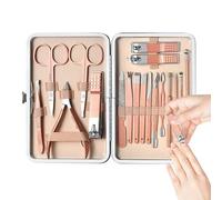 Hogvinnatil Juego de manicura y, juego de manicura profesional - Juego de 18 cortaúñas para uñas y pies, herramientas profesionales para el cuidado de las uñas de las cutículas del pie de la