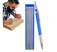 Hogvinnatil Lápiz mecánico de metal, lápices de soldadura para metal | Lápiz soldado, 12 recambios redondos de plata de 2,0 mm - Ajustador integrado, bolígrafo de marcado de acero para trabajo de