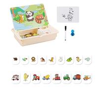 Hogvinnatil Magnéticos con Caja De Almacenamiento | Juguetes Educativos con Juego de Combinación de Imágenes,Actividades Domésticas Y Juegos De Viaje con Estuche para Niños A Partir de 3