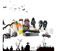 Hogvinnatil Miniaturas de Halloween, Juego de 20 Piezas de Decoración de Halloween Figuras de Calabaza y Fantasma, Estatuilla de Calavera Decoración Pequeña para Hogar Fiestas Cumpleaños Salón