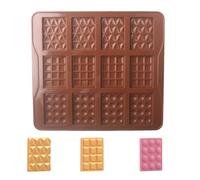 Hogvinnatil Moldes Para Chocolate - Molde de Chocolate para Barras Cuadradas con 12 Cavidades | Molde Para Hornear Hecho A Mano | para Postres Caramelos Galletas Gelatinas Fiestas de Vacaciones y
