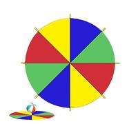 Hogvinnatil Paracaídas, Paracaídas Multicolor - Juego de Tienda de Juguete en Paracaídas con Asas | Juguete al Aire Libre para Gimnasia Cooperativa de Juego y Actividades de Campo de Juego