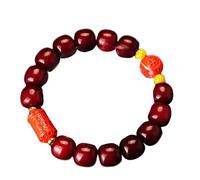 Hogvinnatil Pulsera de la suerte, para mujer, pulsera de bermellón rojo con Bodhi, pulsera china de riqueza y buena suerte para cumpleaños o festivales, Siehe Beschreibung, Ver descripción
