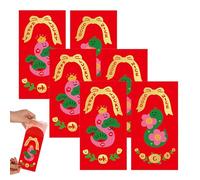 Hogvinnatil Sobres de serpiente de Año Nuevo, paquetes de plata,Paquetes de plata de Año Nuevo 2025-6 sobres portátiles para cumpleaños, boda, fiesta de primavera