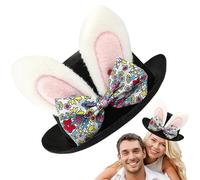 Hogvinnatil Sombrero de conejo de Pascua, sombrero de conejo de Pascua de la parte superior - Sombrero de la parte superior de la forma con las orejas del conejito del oído,Accesorios de Cosplay de