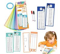 Hogvinnatil Tables Tables Cards Flash, Multiplicación Tarjetas Flash - Tarjetas de Mesa de Multiplicación | Juguete de Doble Cara, 2 Borrado en Seco para enseñar desde 1 a 3er grados