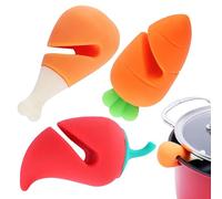 Hogvinnatil - Tarro antiebullición, tapón antiderrame | 3 tapones antiderrames de silicona resistente al calor,Elevador de tapa de olla en forma de comida, tapones de desbordamiento, Gadgets