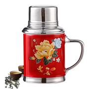 Hogvinnatil Taza de té de cerámica, tazas de té de cerámica | Taza china creativa - 460 ml de caldera nostálgica con tapa Wedding Birthday Water Cup for Women Men Couples