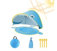 Hogvinnatil Tienda de playa para, Tienda al aire libre para,Cartoon Beach Play Tent | Protección UV, Pequeña piscina integrada, refugio del sol portátil, bebé plegable fuera del sol para