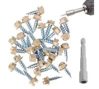 Hogvinnatil Tornillo de chapa, tornillo de disco de canalón - 100 piezas Tornillo de roscado Fundadoras de hoja de metal | Accesorios de guardia de canalones difíciles para montaje seguro de madera,