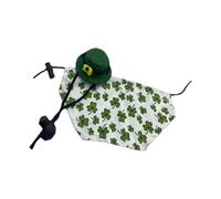 Hogvinnatil Traje de de San Patricio, Ropa y Sombrero de - Green Shamrock Pattern Cloak and Cap | Disfraz de Cosplay del Festival Irlandés, Pequeño Animal Suit para