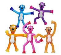 Hogvinnatil Tubo DE EXPRANDE DE Perro Fidge, Tubes Pop Toy de Perro,5X Copa de succión Toy de Estiramiento | Tubos de Pop Animales telescópicos Fidtet Coneta de Pascua Sensorial de del estrés de
