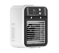 Hogvinnatil Ventilador de aire acondicionado personal portátil | Ventilador refrescante de escritorio con nebulizador | Herramienta de refrigeración portátil para exteriores, viajes, habitación con 2