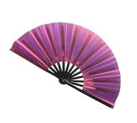 Hogvinnatil Ventilador de mano plegable, ventilador plegable - Ventilador de mano portátil reflectante para mujeres - Fantasy Holographic Efecto Performance Supplies for Music Festivals